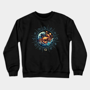 ZODIAC Cancer - Astrological CANCER - CANCER - ZODIAC sign - Van Gogh style - 15 Crewneck Sweatshirt